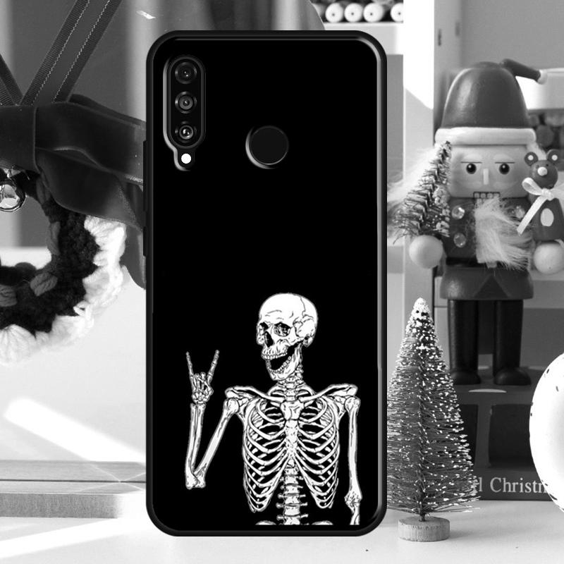 Rock and Roll Skull Case For Huawei P30 Lite P40 P50 P20 Pro P Smart 2021 Nova 5T Nova 9 Honor X9 X8 X7 50
