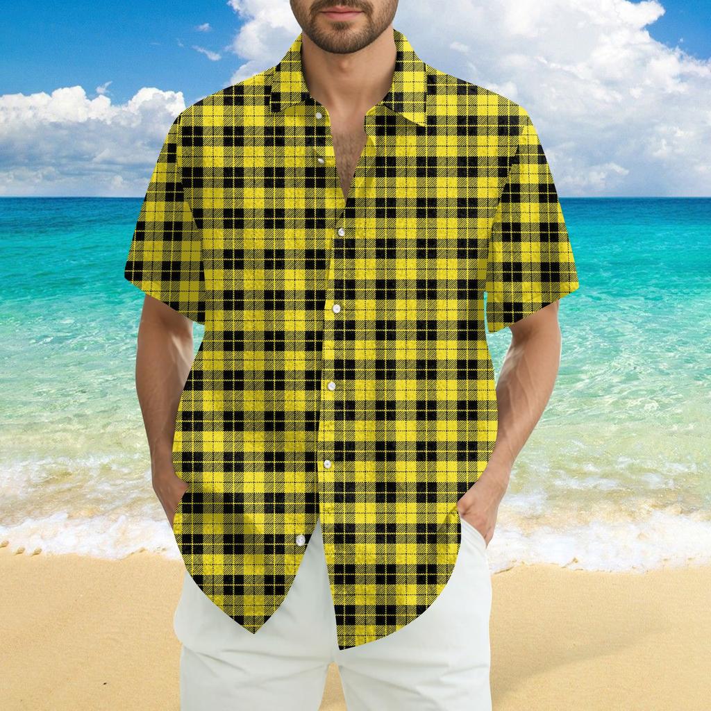 Men's Fashion Casual Loose Hawaiian Print Short-sleeved Shirt
