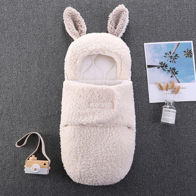 Copertina Swaddle per Neonato Morbida Carina con Orecchie Indossabile Sacco a Pelo Busta Anti-Sussulto per Neonati Maschi Femmine