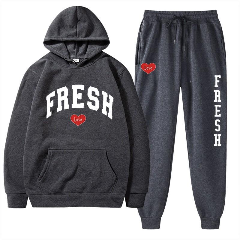 New Spring and Autumn Men's Hoodie Set, Popular In Europe and America, Casual Trend Men's Sweater Set