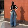 2025 Spring American Retro High Waist Wide Leg Jeans for Women - Spicy Girl