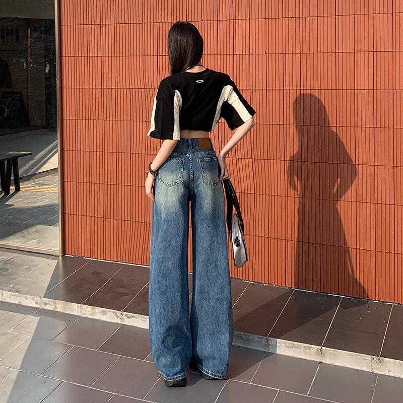 2025 Spring American Retro High Waist Wide Leg Jeans for Women - Spicy Girl