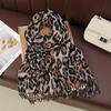 New Fashion Leopard Print Scarf Women's Winter Versatile Thickened Imitation Cashmere Shawl Dual-purpose Scarf