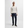 Boss Virgin Wool Regular Fit Knit Sweater Open White