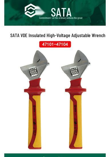 SATA VDE Insulated High Voltage Adjustable Thin Wrench, 6 Inch (Model 47101)