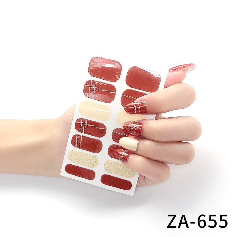 Nail Art Stickers 3d Nail Stickers 14 Finger Hot Stamping Cat Eye Leopard Print Nail Art Stickers