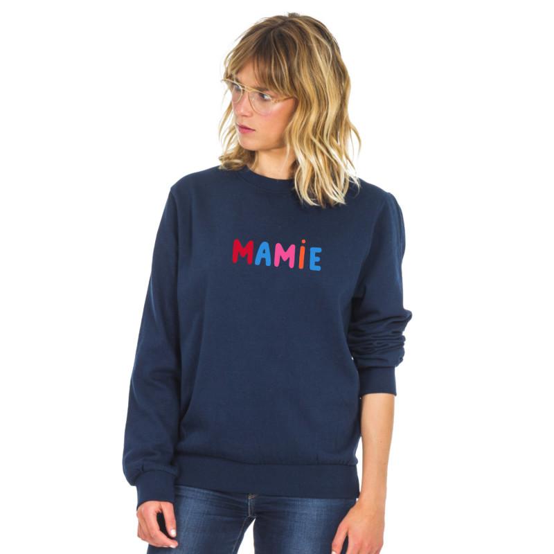 Sweat Femme - MAMIE COLORÉE WAF XS azul marinho