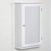 Wandmontierter Badezimmerschrank mit Spiegel - Spiegelschrank - Toiletten-Aufbewahrungsschrank - 1 Tür, 2 Ablagen - Glas MDF Weiß