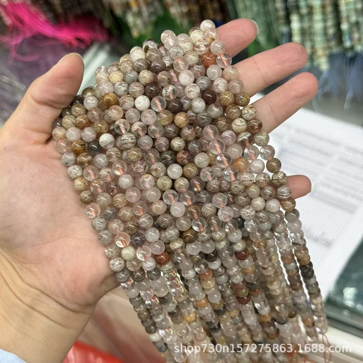 AAA Четыре сезона Кристалл Фантом Россыпь Бусин, Натуральный Многослойный, Аксессуары для Браслетов Ручной Работы, Полуфабрикаты. 6mm Natural Thousand-Layer Phantom