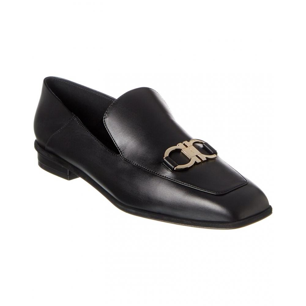 

Salvatore Ferragamo Кожаные лоферы Ferragamo Gancini черный