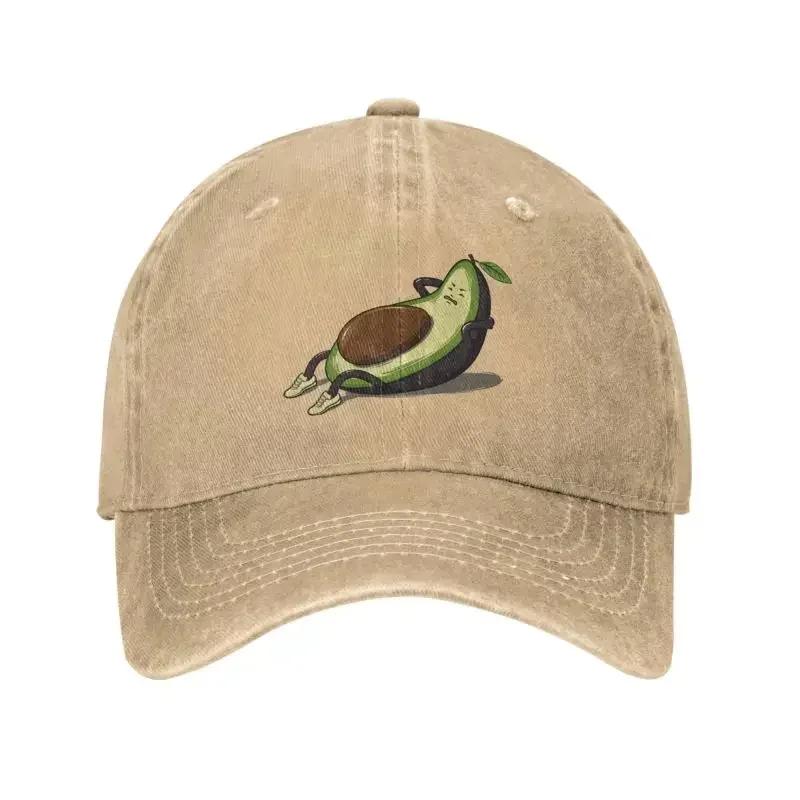 Klassische Unisex-Baumwoll-Avocado-Bauchmuskel-Workout-Baseballkappe für Erwachsene, verstellbar, Papa-Hut, Damen, Unisex, Hip-Hop
