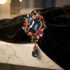 Rhinestones Brooch Crystal & Glass Pin Alloy Decorative Lapel for Women, Shawl,
