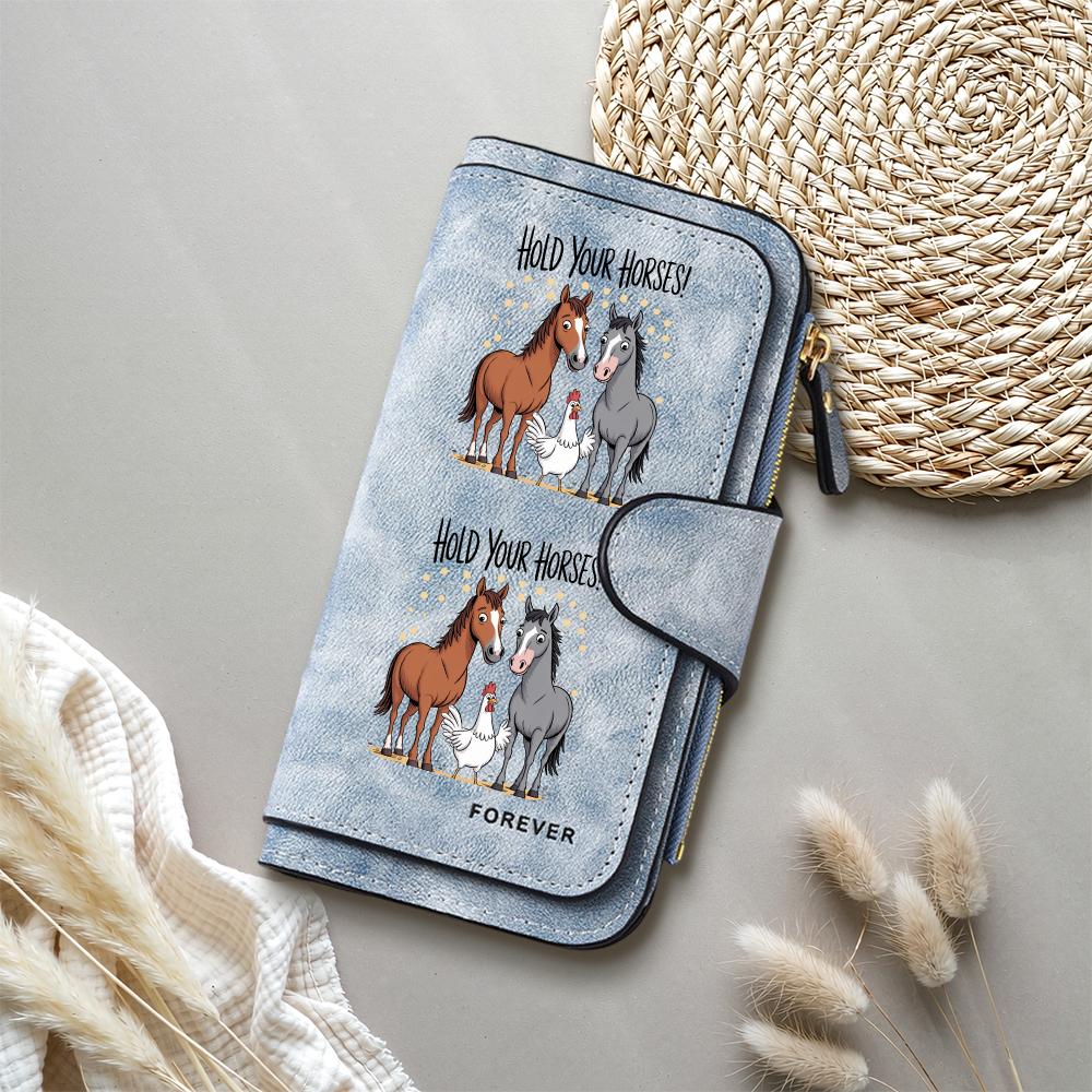 Cute Farm Animal Print Wallet For Women Casual Portable Long Purse With Card Slots