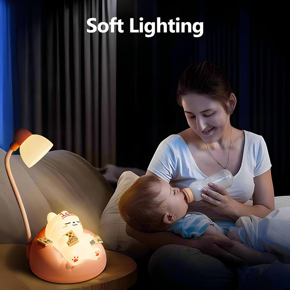 Cute Sleeping Cat Night Light Mini Kitten Table Lamp Kid Birthday Gift Rechargeable Dimmable Nightlight For Room Bedside Bedroom