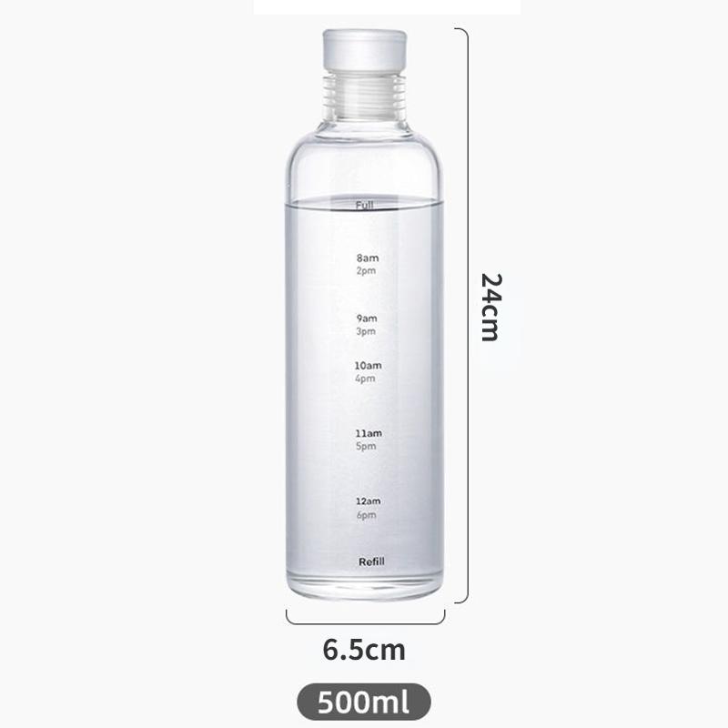 Transparent water bottle with time scale creative large-capacity leak-proof anti-fall plastic beverage cup sports travel new