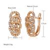 Kinel Flower Wreath Earrings For Women Rose Gold Color Shiny Zircon Vintage Jewelry