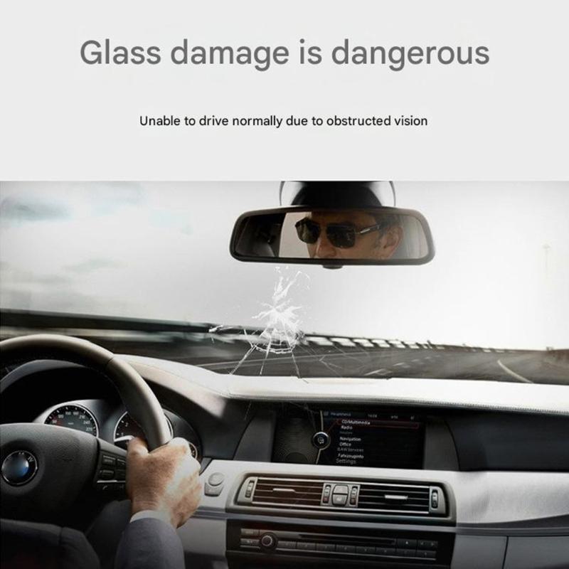 Quick Fix Windshield Chip Repair Kit to Repair Scratches Cracks with Suction Cup Curing Light Efficiency Repair Kit
