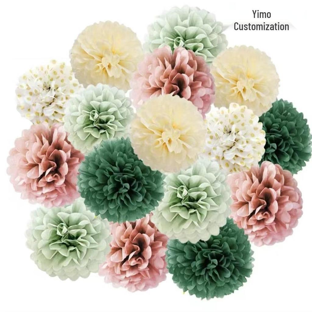 Colorful Paper Flower Set for Birthday, Wedding, or Party Decor