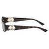 Gucci Frame Pattern Acetate Oval Sunglasses Women's Tortoiseshell