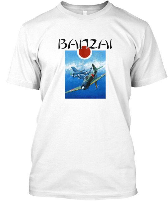 

Banzai Japanese Zero Dogfight T-Shirt Made in the USA Size S to 5XL L
