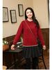 2025 Knit Red Family Sweater: Thickened Round Neck Pullover for Parent-Child, Couples & Casual Wear