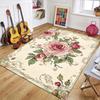 Alfombra de Área Floral Vintage Felpudo de Entrada Alfombra para Sala de Estar Dormitorio Felpudo de Lavandería Lavable a Máquina Alfombras para Interiores y Exteriores Sala de Estar