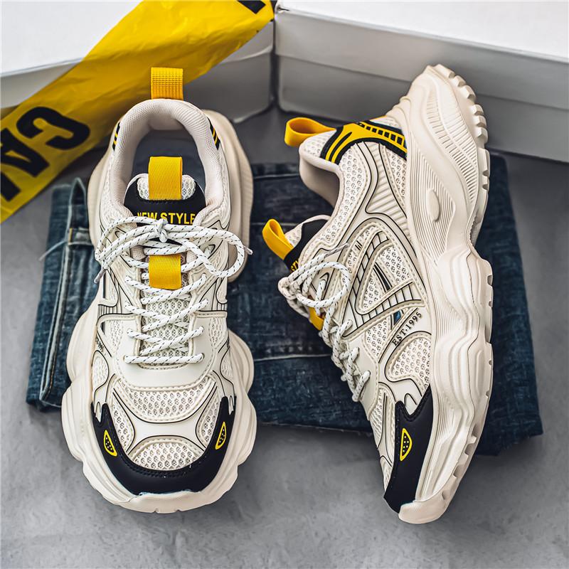 New Fashion Men 's Four Seasons Comfortable Thick Sole Shoes Students BoysTrending Soft Sole Breathable Casual Running Sneakers