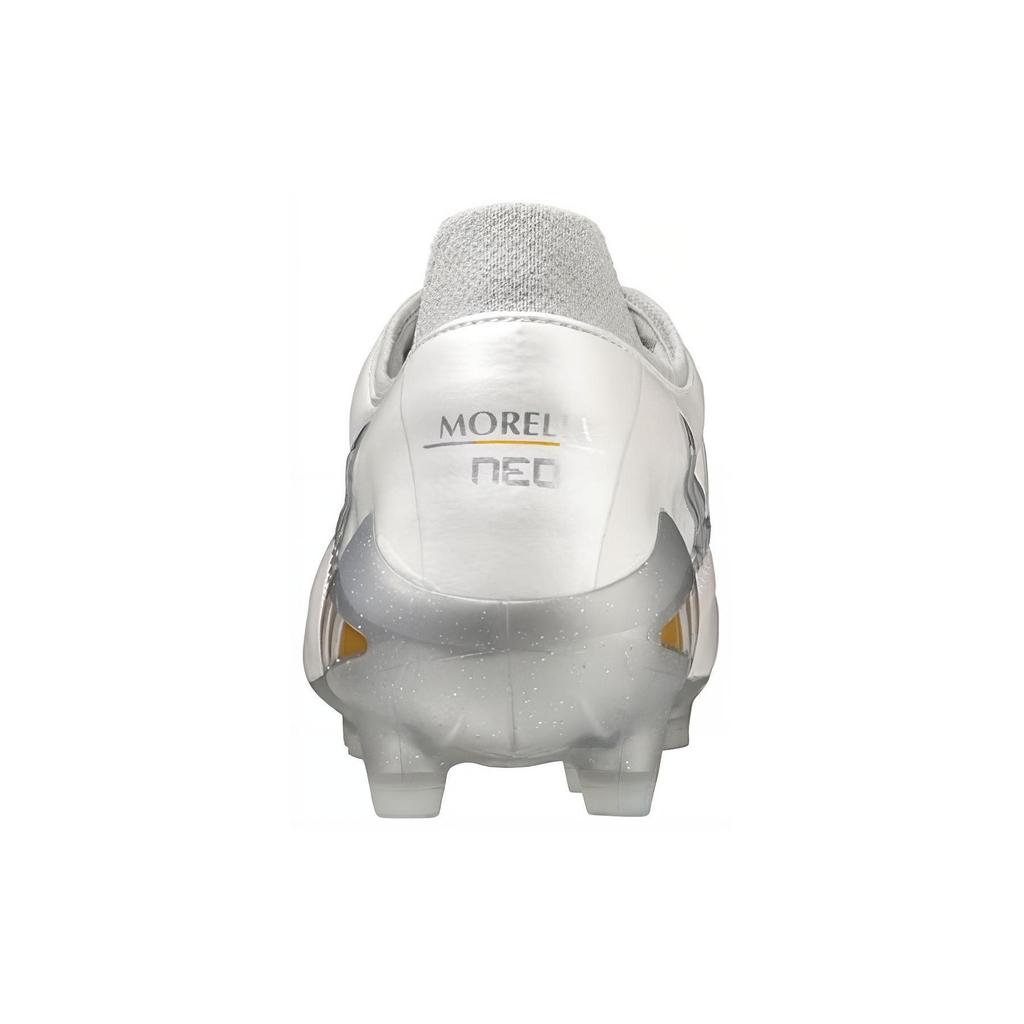 Mizuno Morelia Neo Comfortable Versatile FG (Rubber Long Studs) Slip-Resistant Durable Lightweight Soccer Shoes Men sneaker White Silver P1GA238004