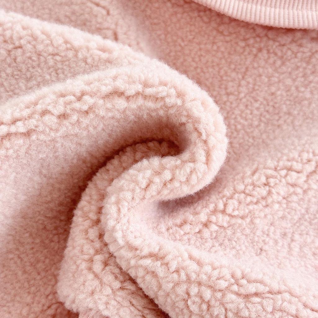 Winter Lambswool Hoodie for Babies - Thickened Velvet, High Collar, Long Sleeve