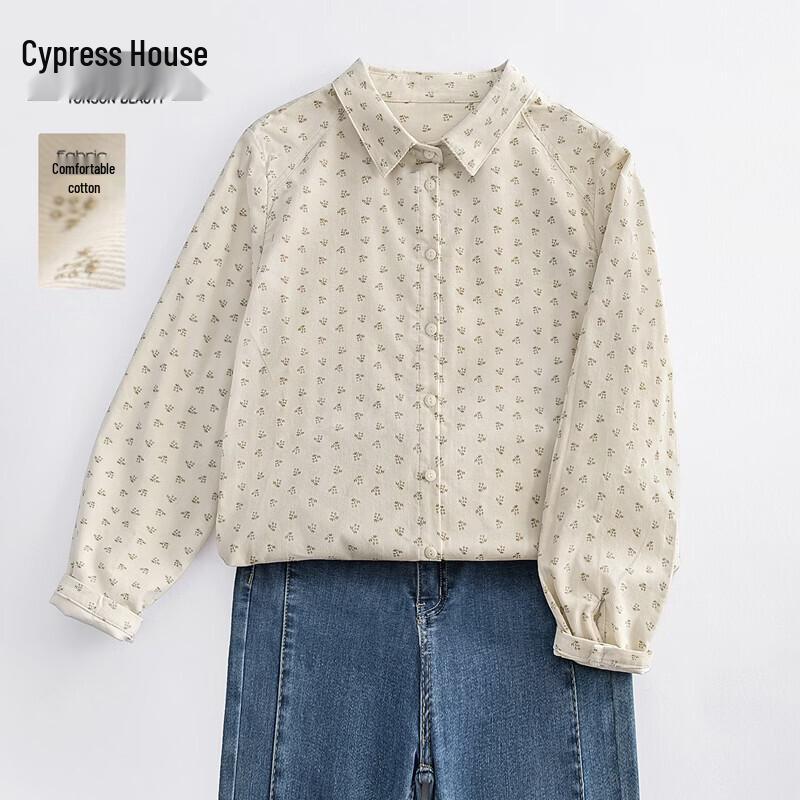 Sibaisha Women s Floral Print Long-Sleeve Loose Shirt S