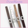 Classic Womens Leather Belt With Pearl And Waterdrop Crystal Round Buckle For Casual And Formal Wear