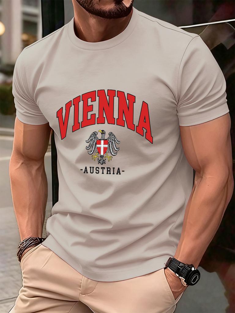 Vienna Austria Letter Local Printing Men TShirt Cotton Summer Soft Oversized Tops ONeck Short Sleeve T Shirt Casual Clothes