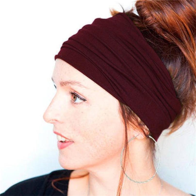 Fashion Sexy Women's Yoga Sports Wide Hairband Elastic Boho Wristband Girls Running Gym Headwrap