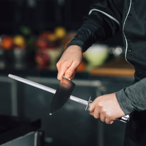 20cm Knife Sharpening Rod, Diamond Premium Carbon Steel Knife Sharpener, Easy to Clean, Easy to Use, Non-Slip Grip, Perfect for Knife and Rod Sharpene