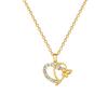 Geometric Love Butterfly Micro-Inlaid Diamond Light Luxury Cute Necklace Women'S Fashion Personality Temperament Collarbone Chain
