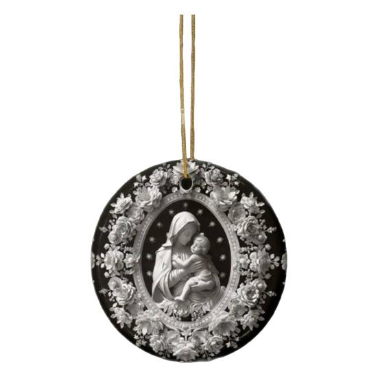 

Христианское рождественское украшение Подвеска-снежинка Декор сцены Рождества Религиозный праздничный декор для дерева 1pc