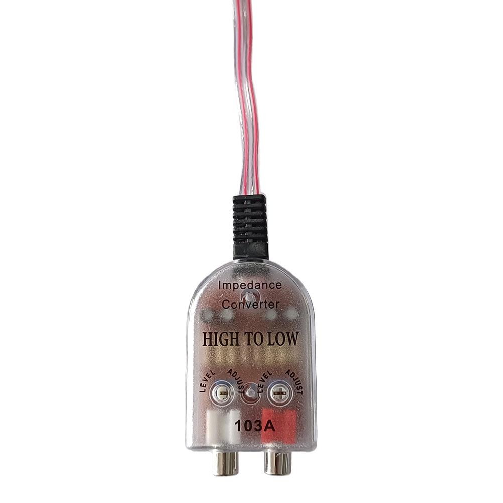 Car Stereo Radio Speaker High To Low Converter RCA 12V line Audio Impedance Converter Signal Transmitter