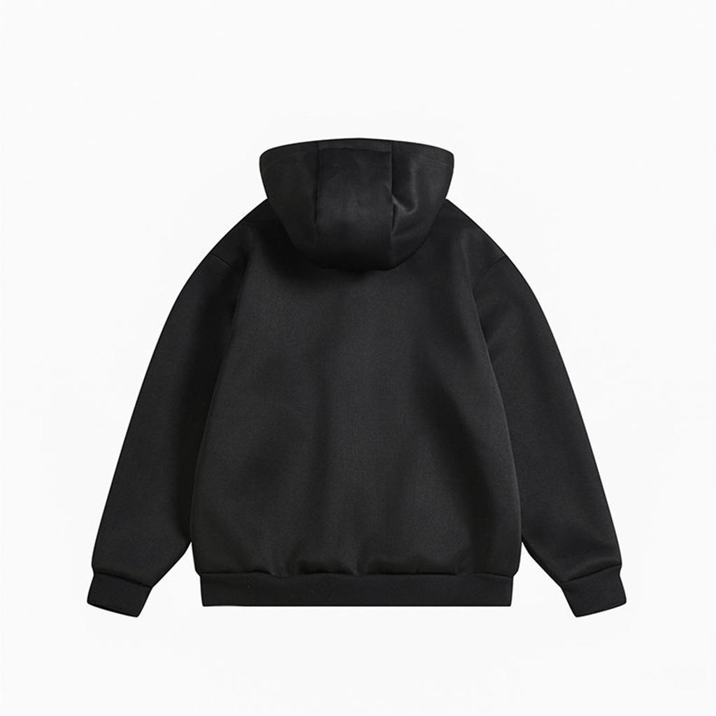 Men's American High Street Blockbuster Hooded Zip-up Cardigan Jacket Is A Textured Hooded Hoodie