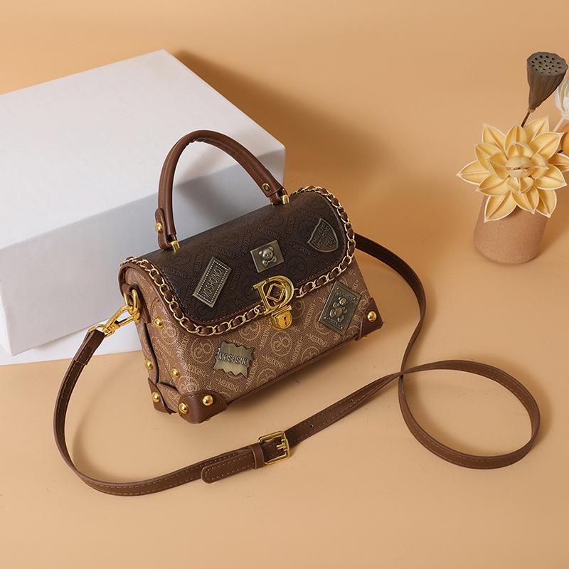 Dámská prémiová retro luxusní crossbody kabelka - evropský a americký styl, špičkový odznak, horký prodej malé kabelky