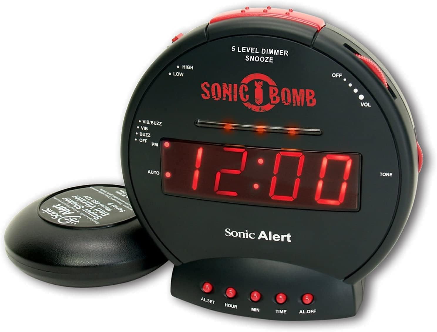 

Sonic Bomb SBB500SS Loud Plus Vibrating Alarm Clock UK Version - Black- [Item] чёрный