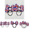 Eye-catching Union Jack Hairband Alice Headband With Large Bow Tie For Patriotic Celebrations