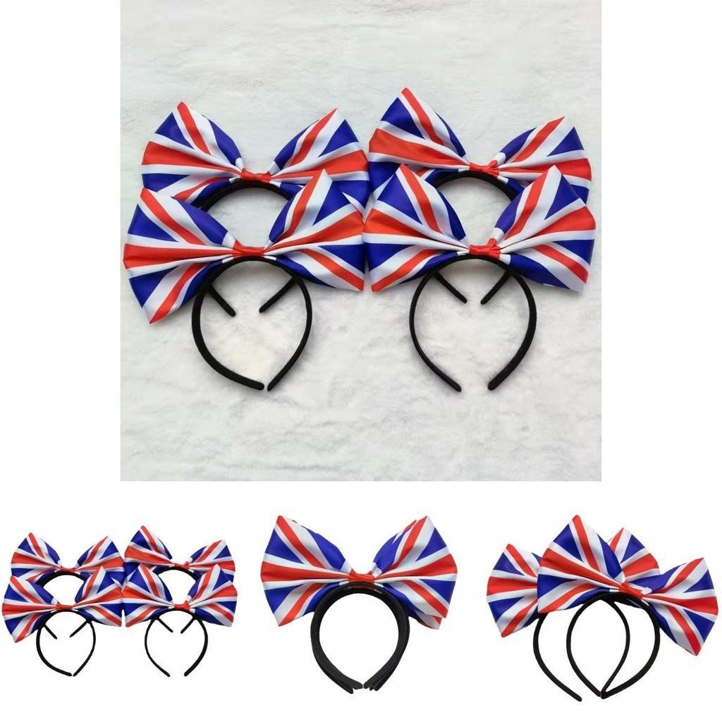 Eye-catching Union Jack Hairband Alice Headband With Large Bow Tie For Patriotic Celebrations