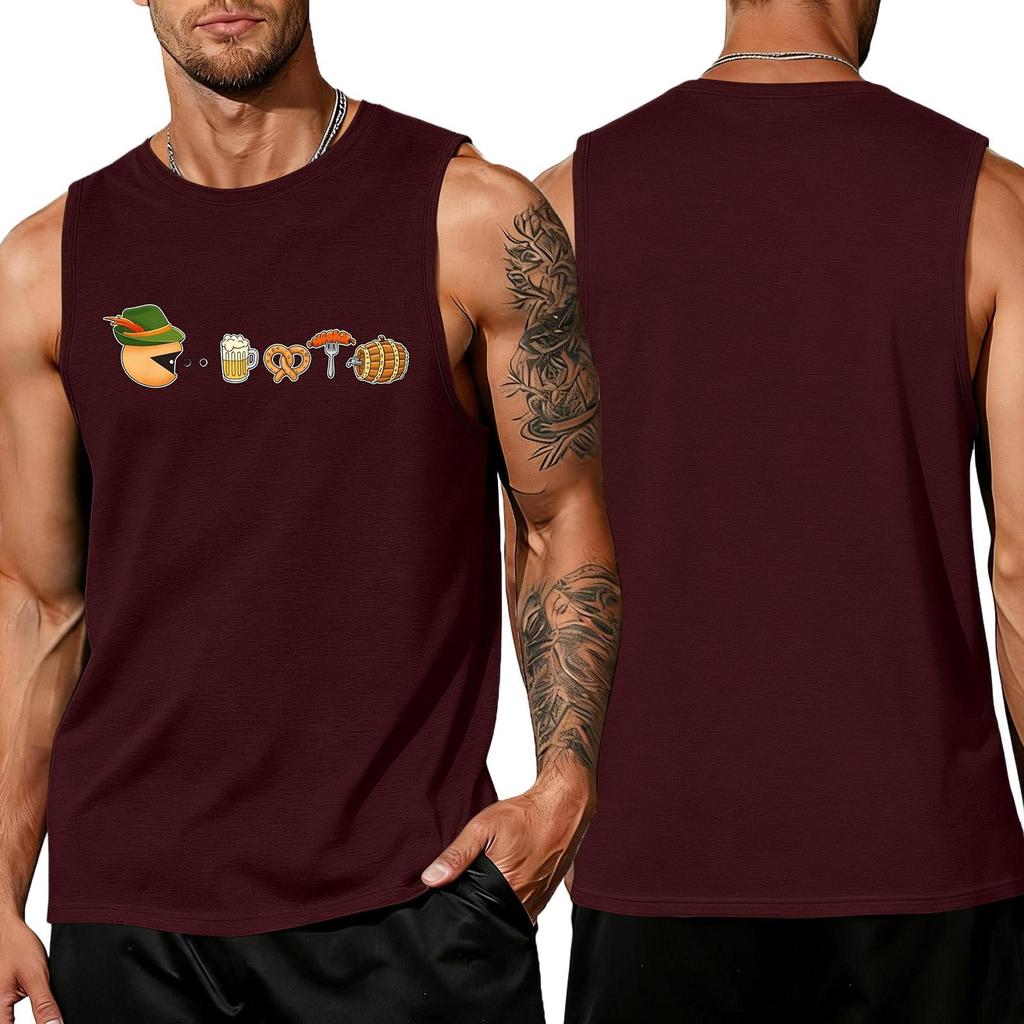 Herren ärmelloses Tanktop Sommer lässig locker sitzend Muskelshirt Leichtes atmungsaktives Gewebe Bequeme Alltagskleidung