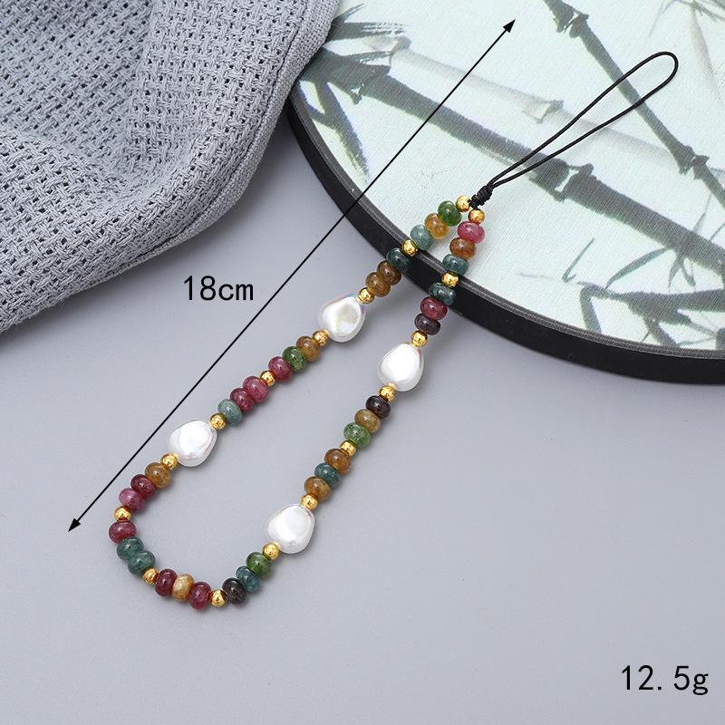 Stylish Pearl Bow Mobile Phone Lanyard with CCD Camera Pendant