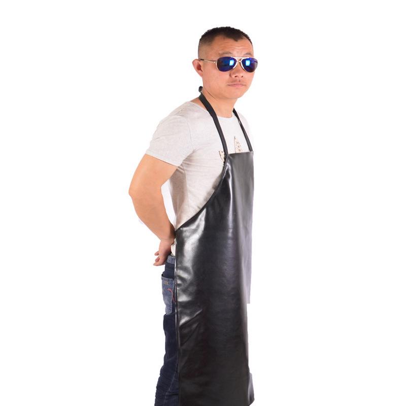 Waterproof Oil-Proof PU Leather Apron for Kitchen, Work, and Cutting with Wear-Resistant Labor Protection.