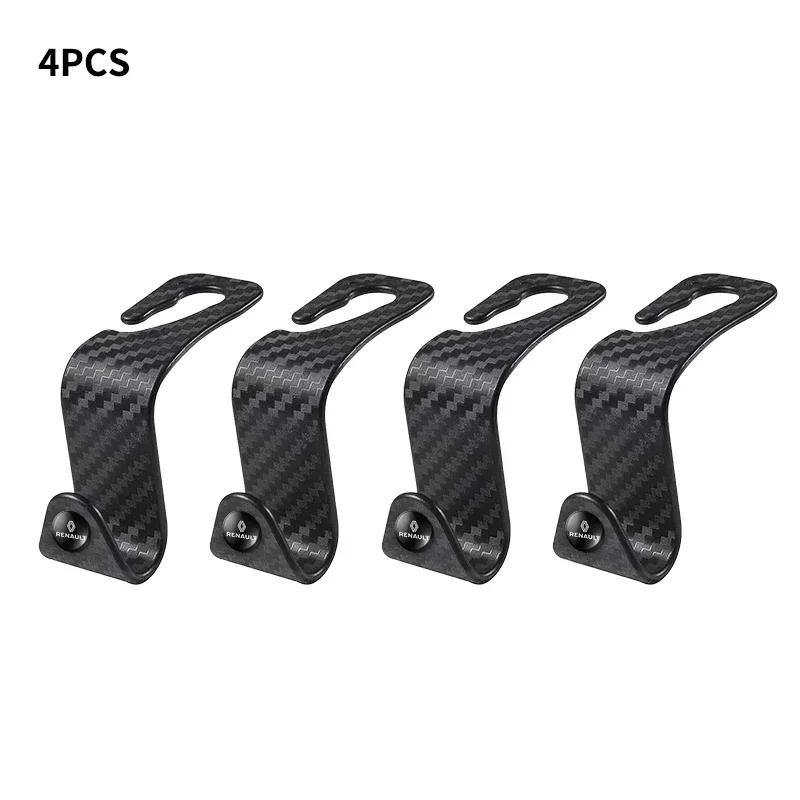 Carbon Fibre Car Rear Seat Hook Hanger Storage Organizer Hooks For Renault DACIA Logan Scenic Loguna Kadjar Twingo Accessories SS7