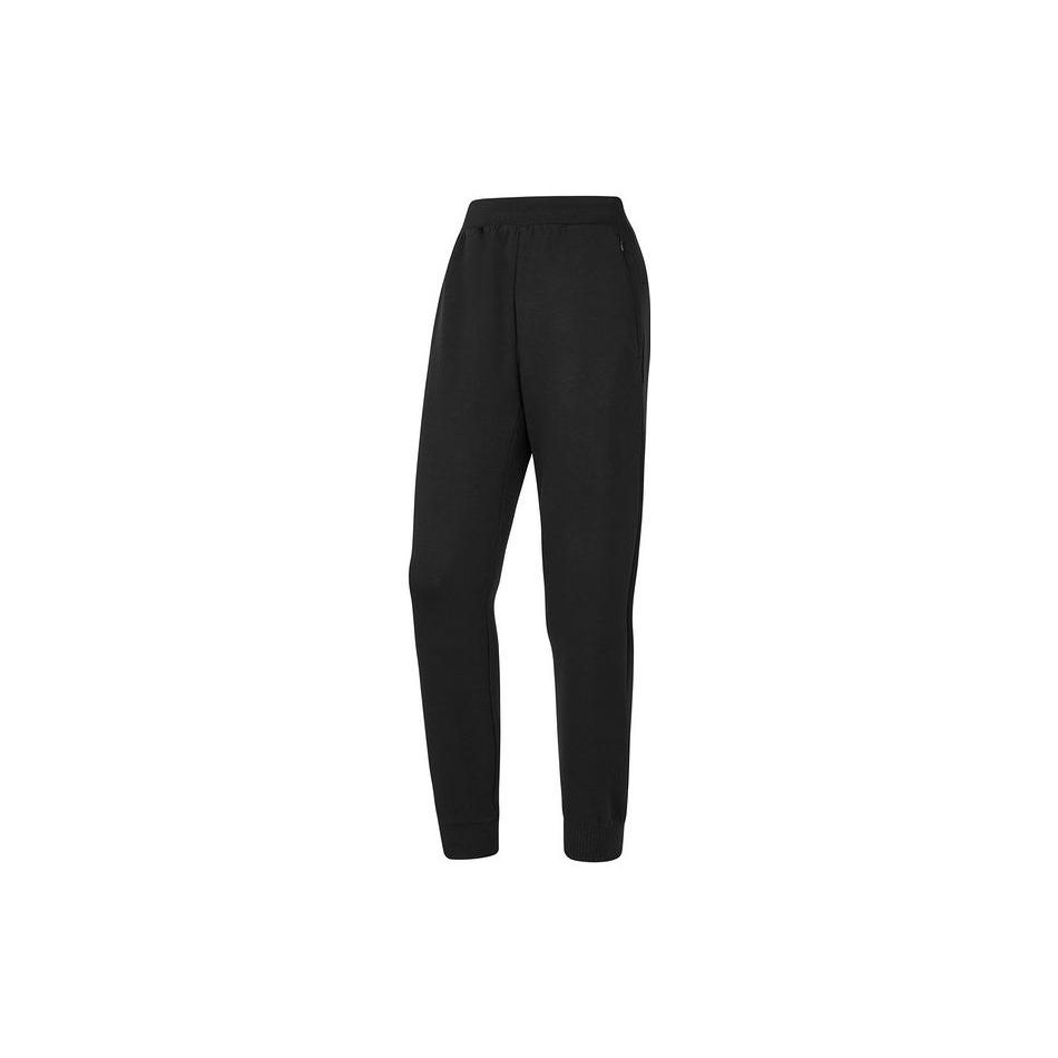 Skechers Solid Color Breathable Elastic Waistband Cuffed Knit Sports Pants Women Pants Carbon-Black P124W011-0018 S