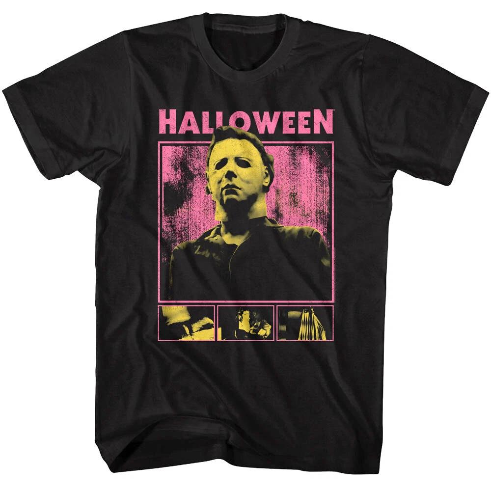Halloween Pink Action Men s T Shirt John Carpenter Michael Myers Laurie Horror XL
