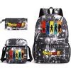 Dragon Ball Super Z Printed Backpack 3-Piece Set Casual Outdoor School Bag 3-Piece Set