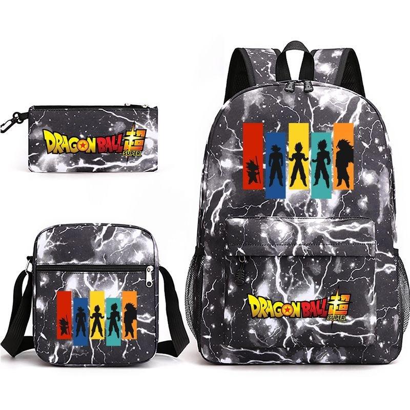 Dragon Ball Super Z Printed Backpack 3-Piece Set Casual Outdoor School Bag 3-Piece Set